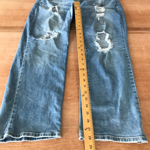 Levi's 724 Straight Jeans Women 20W Blue High Rise Distressed Medium Wash 18002 - Picture 8 of 14